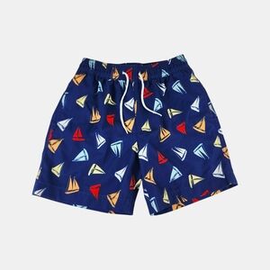 Crewcuts Kids Swim Trunks - Blue with Multicolor Sailboats